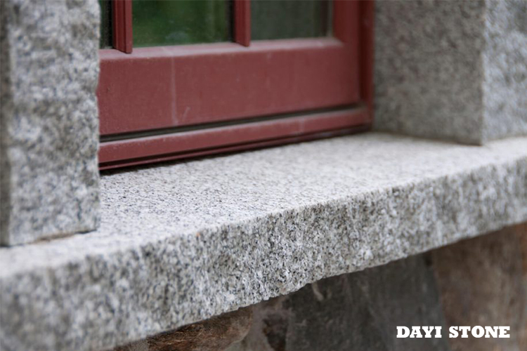 Window Sills Light Grey Granite Stone G603-10 Top Bushhammered front edge natural split - Dayi Stone